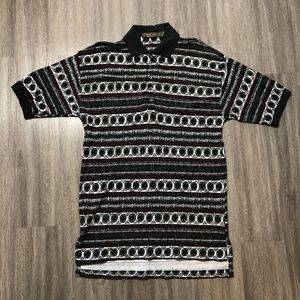 Vintage CrossCreek Allover Print Sleeve Polo